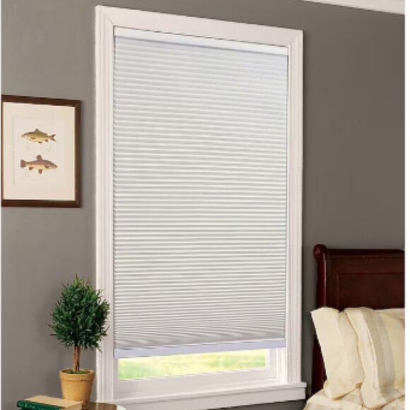 Allen + Roth Motorized Cellular Shade 23-in x 72-in WHITE Blackout - Picture 2 of 6